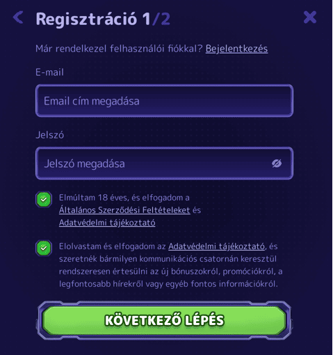 Regisztr&aacute;ci&oacute; Alf casino